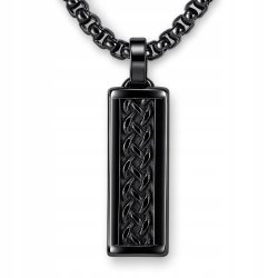 Naszyjnik stal szlachetna ciemna wzór plecionka męski klasyczny stal 316L