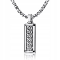 Naszyjnik stal szlachetna wzór plecionka męski klasyczny stal 316L