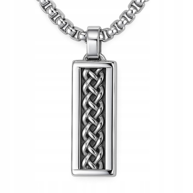 Naszyjnik stal szlachetna wzór plecionka męski klasyczny stal 316L