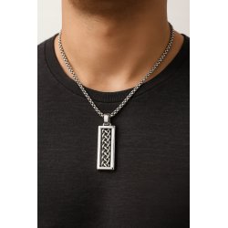 Naszyjnik stal szlachetna wzór plecionka męski klasyczny stal 316L