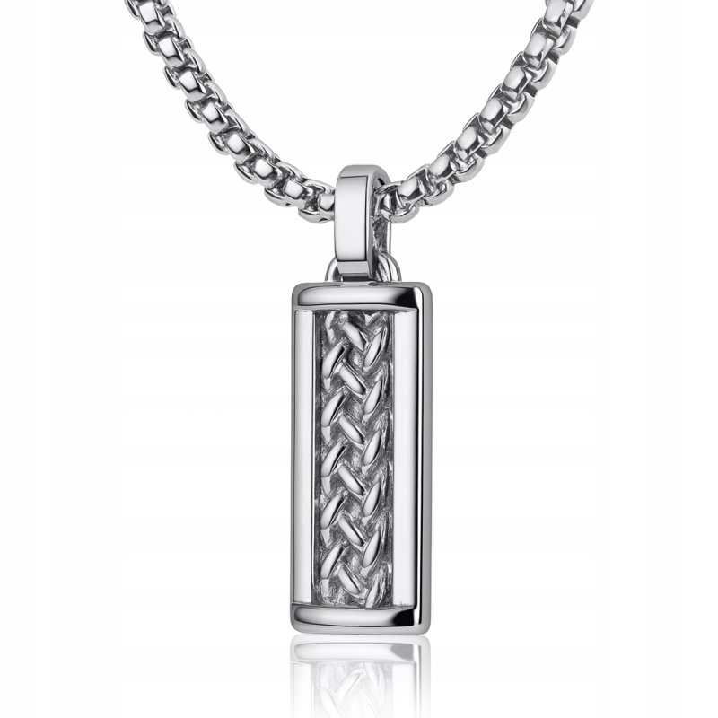 Naszyjnik stal szlachetna wzór plecionka męski klasyczny stal 316L