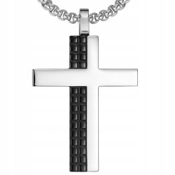 Naszyjnik łańcuszek wisiorek srebrny krzyż srebrny hipoalergiczny stal 316L