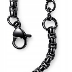 Naszyjnik ciemna stal krzyżyk hipoalergiczny stal 316L