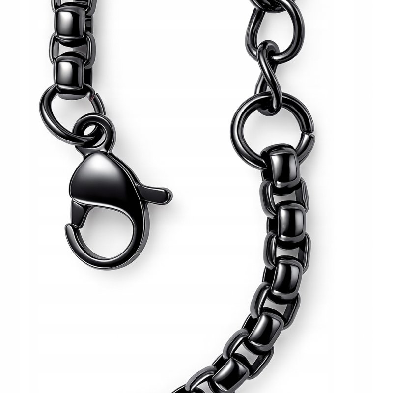 Naszyjnik ciemna stal krzyżyk hipoalergiczny stal 316L