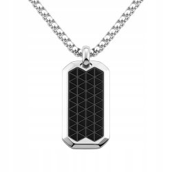 Naszyjnik stal szlachetna srebrny ciemna plecionka męski stal 316L
