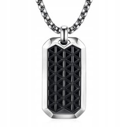 Naszyjnik stal szlachetna srebrny ciemna plecionka męski stal 316L