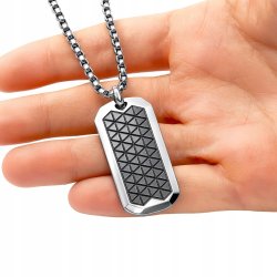 Naszyjnik stal szlachetna srebrny ciemna plecionka męski stal 316L