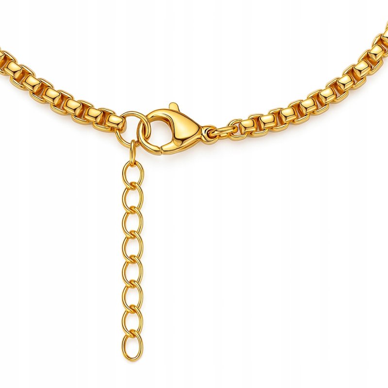 Naszyjnik złoty krzyż stal czarne płytki hipoalergiczny stal 316L