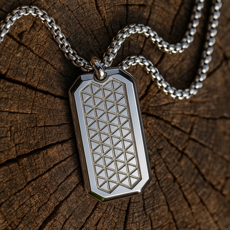 Naszyjnik stal szlachetna srebrny plecionka męski stal 316L
