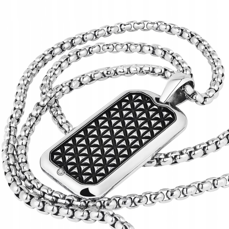 Naszyjnik stal szlachetna srebrny plecionka męski stal 316L