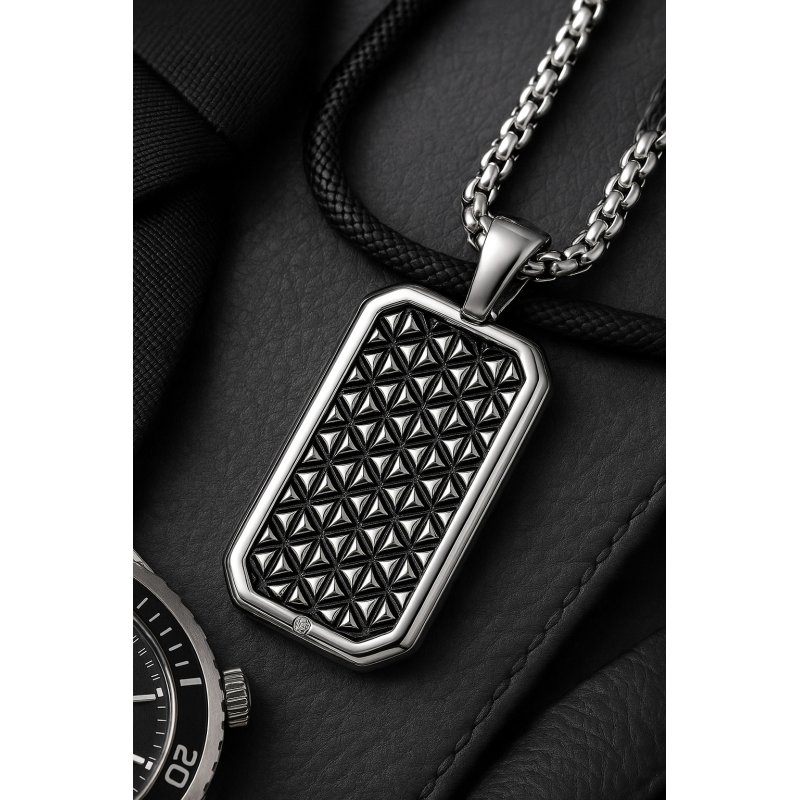 Naszyjnik stal szlachetna srebrny plecionka męski stal 316L