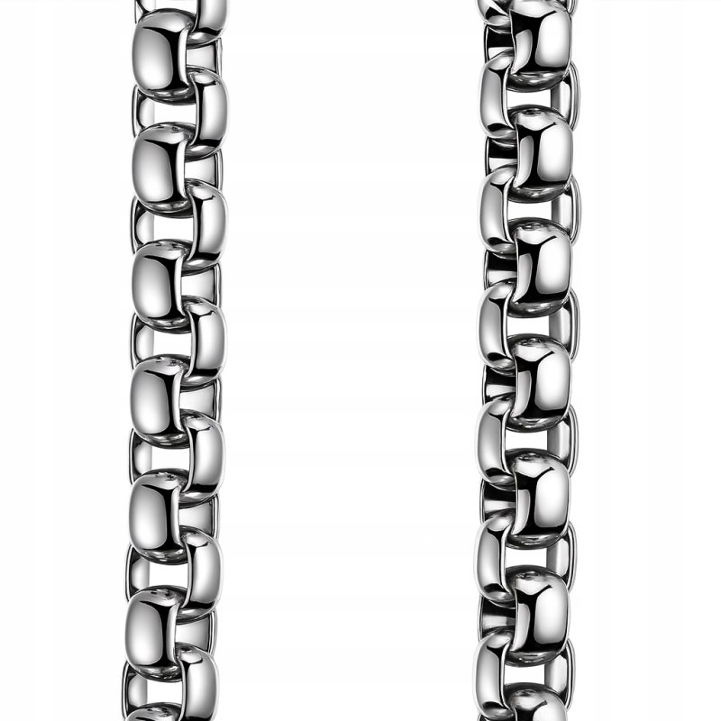 Naszyjnik stal srebrny wisiorek stylizowany na drewno ciemny stal 316L