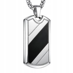 Naszyjnik stal szlachetna srebrny dzielony męski stal 316L