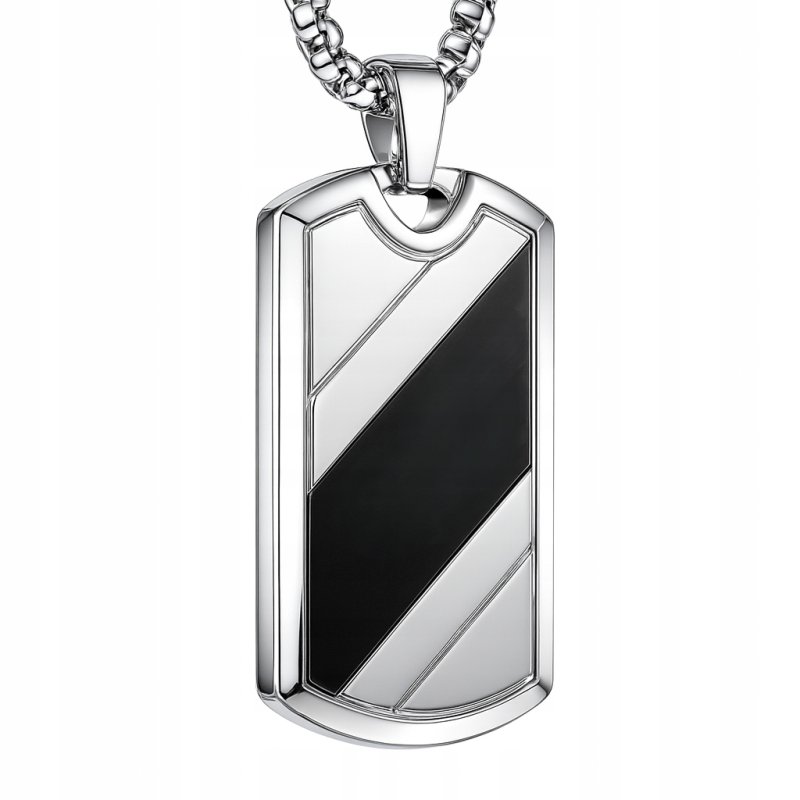 Naszyjnik stal szlachetna srebrny dzielony męski stal 316L