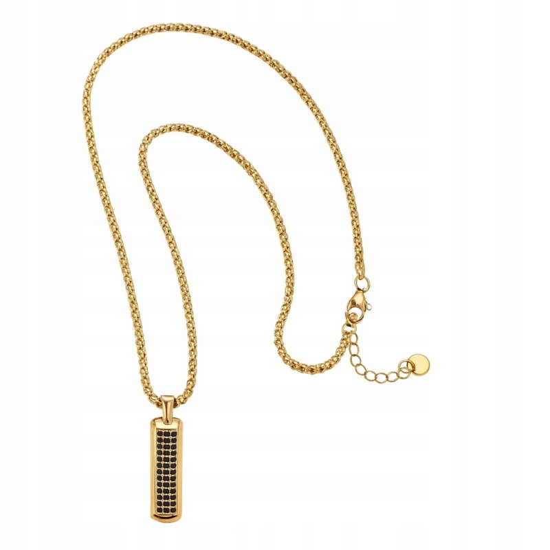 Naszyjnik stal szlachetna złoty czarne kropki męski klasyczny stal 316L