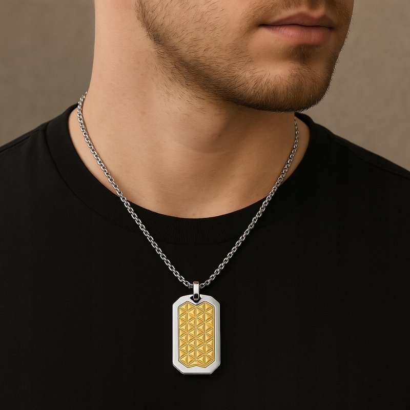 Naszyjnik stal szlachetna srebrny złota plecionka męski stal 316L