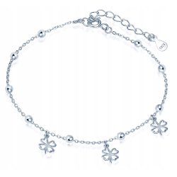 Bransoletka srebrna elegancka koniczyna na rękę srebro próba 925