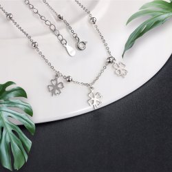 Bransoletka srebrna elegancka koniczyna na rękę srebro próba 925