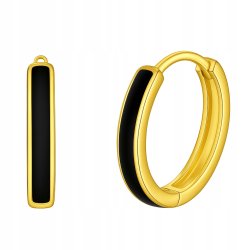 Srebrne kolczyki kółka koła czarne srebro pozłacane próba 925