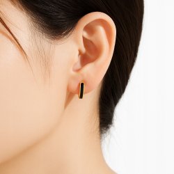 Srebrne kolczyki kółka koła czarne srebro pozłacane próba 925