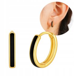 Srebrne kolczyki kółka koła czarne srebro pozłacane próba 925