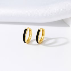 Srebrne kolczyki kółka koła czarne srebro pozłacane próba 925