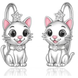 Srebrne kolczyki kotki dla dziewczynki dzień dziecka na komunię srebro 925