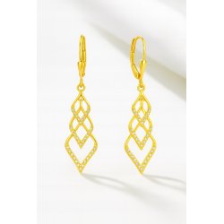 Długie kolczyki z cyrkoniami angielskie zapięcie srebro pozłacane 925