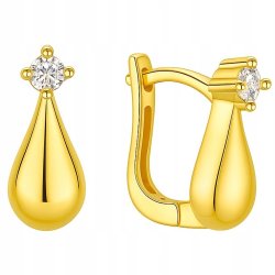 Srebrne kolczyki krople łezki angielskie srebro pozłacane próba 925