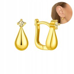 Srebrne kolczyki krople łezki angielskie srebro pozłacane próba 925