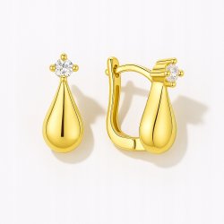 Srebrne kolczyki krople łezki angielskie srebro pozłacane próba 925