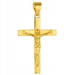 Srebrny wisiorek Jezus krzyż krzyżyk srebro pozłacane próba 925