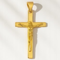 Srebrny wisiorek Jezus krzyż krzyżyk srebro pozłacane próba 925