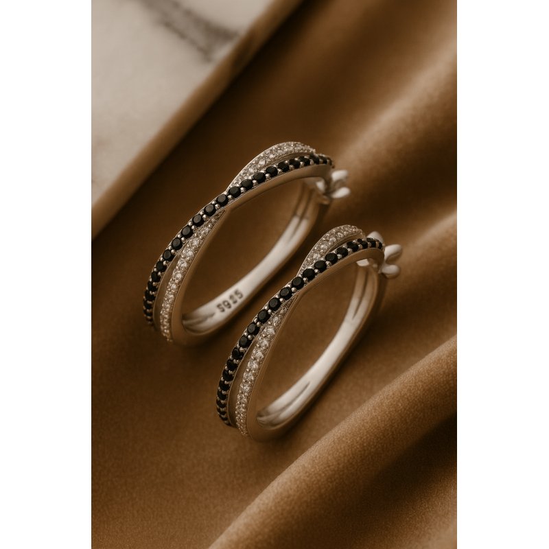 Kolczyki srebrne 925 koła kółka damskie cyrkonie kolczyki srebro rodowane