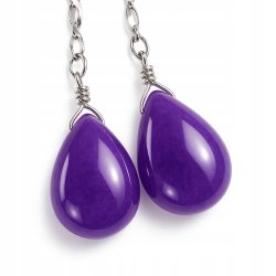 Srebrne kolczyki wiszące ametyst srebro próba 925