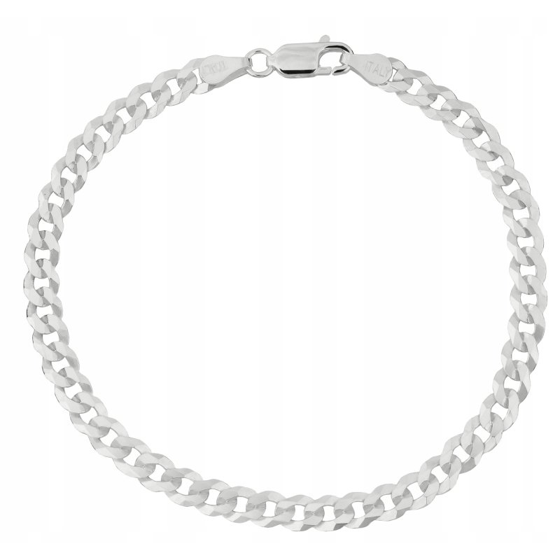 Szeroka męska bransoletka srebrna pancerka diamentowana 21 cm srebro próba 925