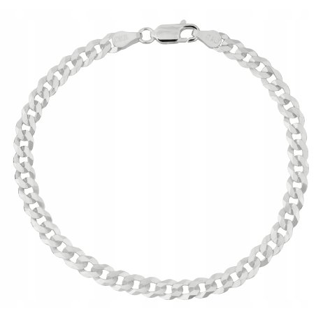 Szeroka męska bransoletka srebrna pancerka diamentowana 21 cm srebro próba 925