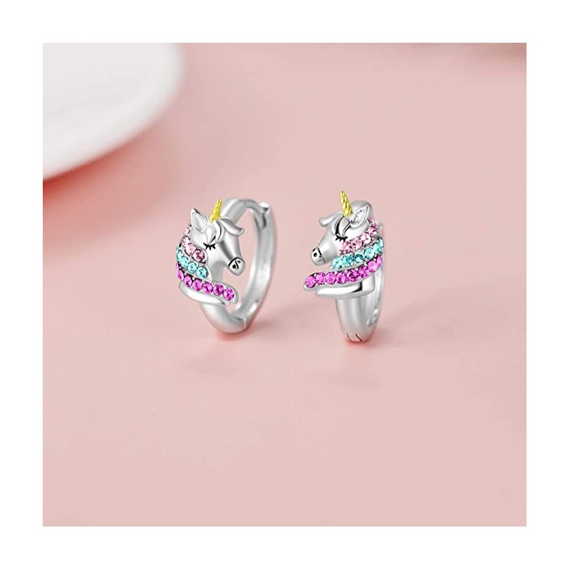 Srebrne kolczyki 925 jednorożce dla dziewczynki