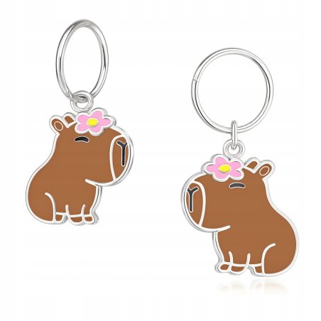 Srebrne kolczyki kółka kapibary dla dziewczynki dla dzieci srebro próba 925