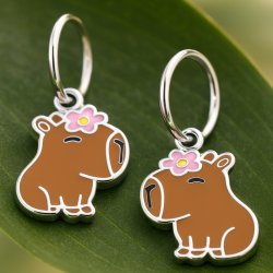 Srebrne kolczyki kółka kapibary dla dziewczynki dla dzieci srebro próba 925