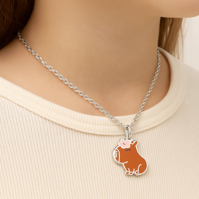 Srebrny naszyjnik dla dziewczynki kapibara srebro próba 925