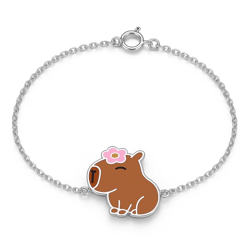 Srebrna bransoletka celebrytka dla dziewczynki kapibara srebro próba 925