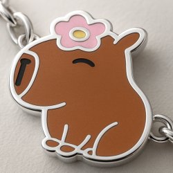 Srebrna bransoletka celebrytka dla dziewczynki kapibara srebro próba 925