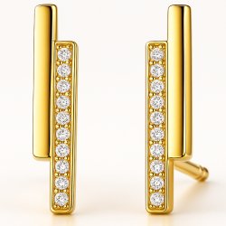 Kolczyki sztyfty srebro pozłacane srebro próba 925 eleganckie dla kobiety