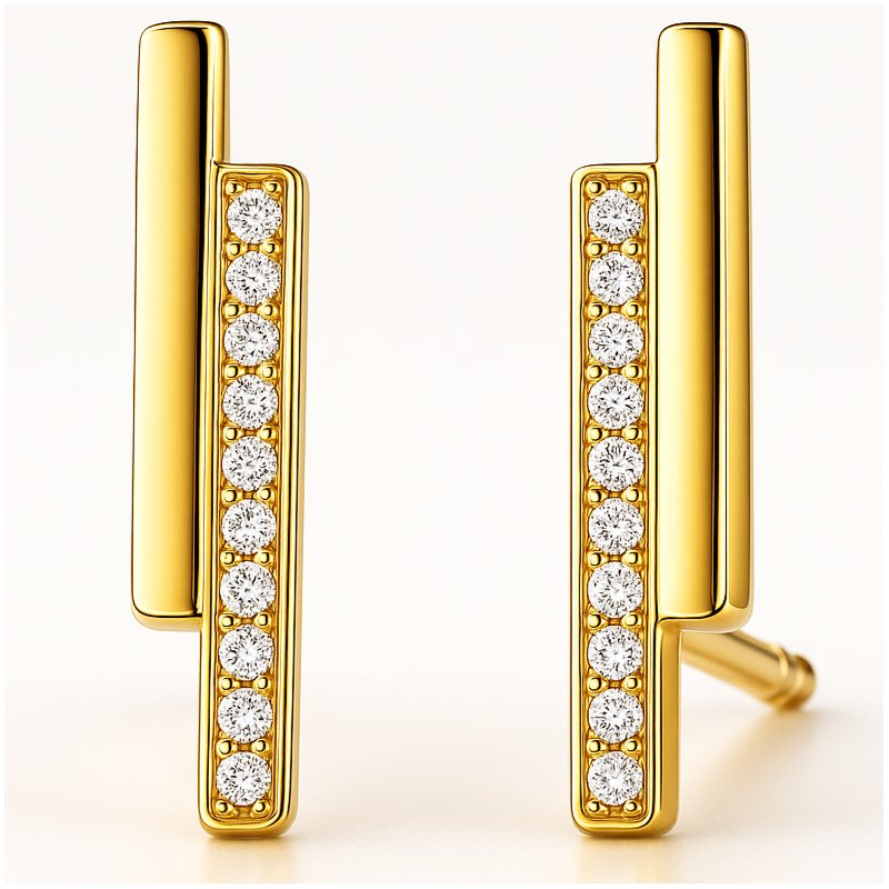 Kolczyki sztyfty srebro pozłacane srebro próba 925 eleganckie dla kobiety