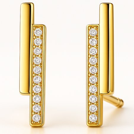 Kolczyki sztyfty srebro pozłacane srebro próba 925 eleganckie dla kobiety