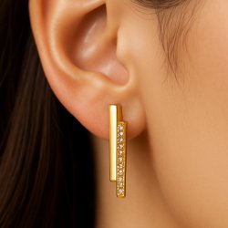 Kolczyki sztyfty srebro pozłacane srebro próba 925 eleganckie dla kobiety