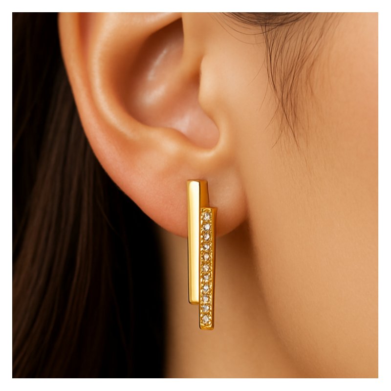 Kolczyki sztyfty srebro pozłacane srebro próba 925 eleganckie dla kobiety