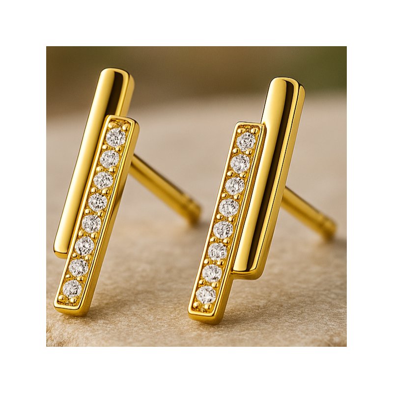 Kolczyki sztyfty srebro pozłacane srebro próba 925 eleganckie dla kobiety