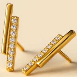 Kolczyki sztyfty srebro pozłacane srebro próba 925 eleganckie dla kobiety